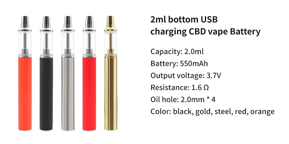2ml bottom USB charging CBD vape Battery 2ml bottom USB charging CBD vape Battery